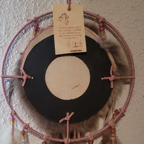 Vintage Brown and Tan Dreamcatcher with Feathers - Picture 10 of 11